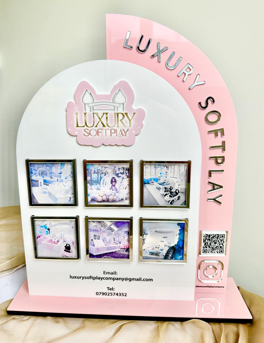Acrylic Play Rules Sign, Soft Play Rules, Bouncy Castle Safety Board, Double Arch Acrylic Business Sign with Photos, Kids Party Rentals