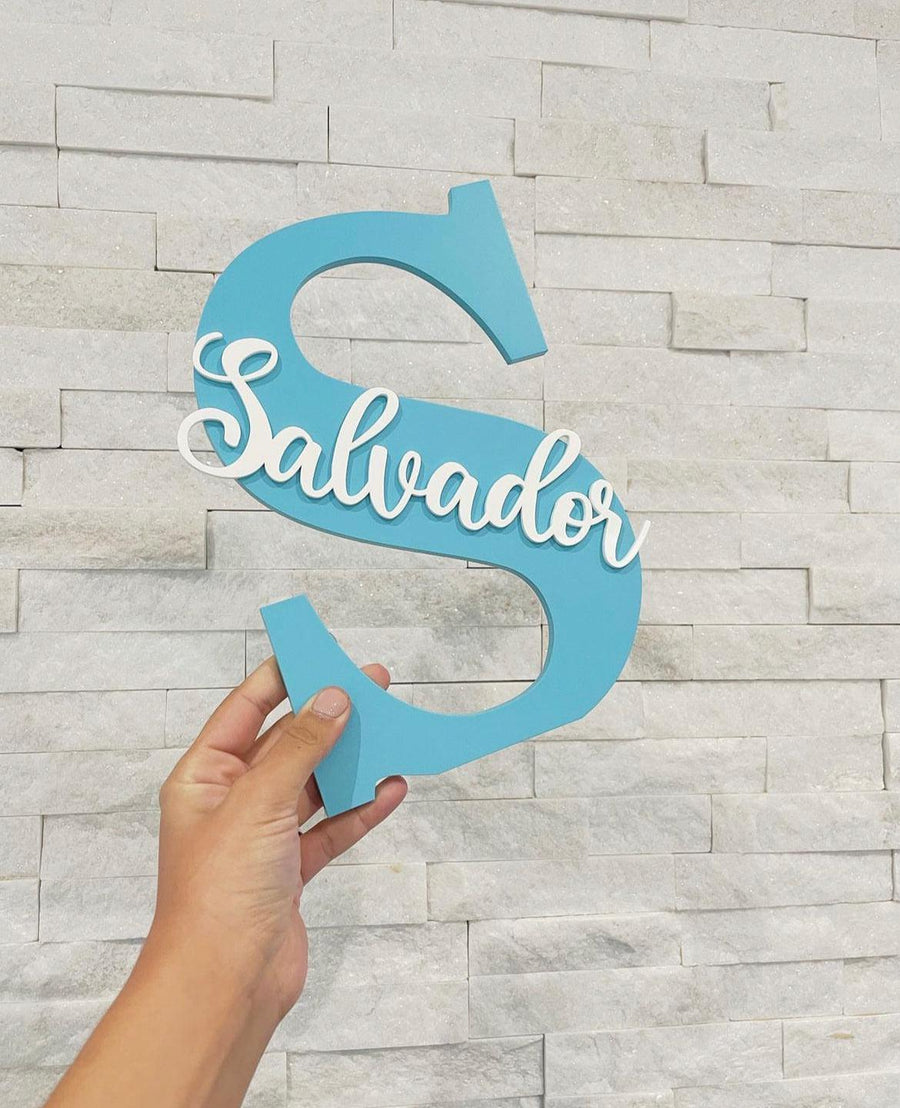 Personalised Letter Name Sign in pastel colors, perfect for nursery decor