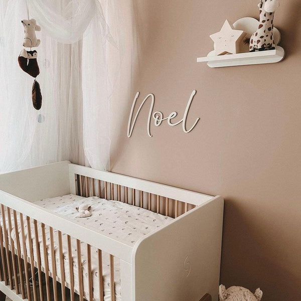 Custom nursery name sign, wooden wall plaque in pastel colors