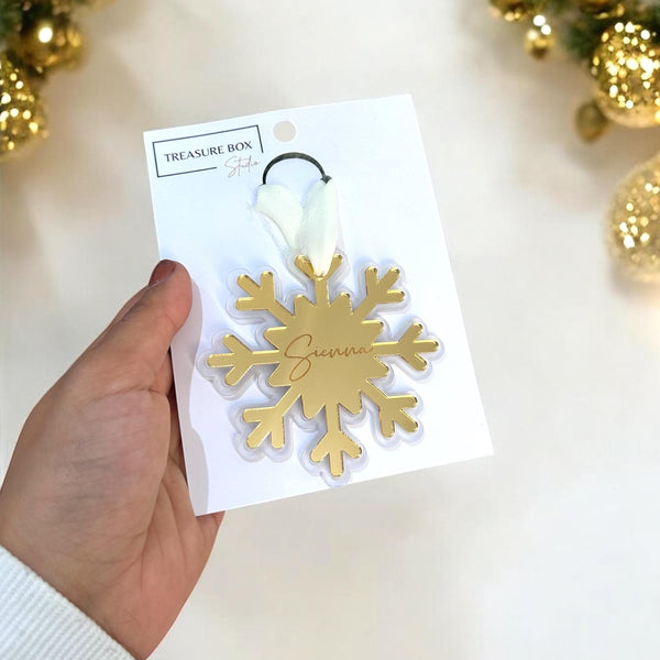 Personalised Snowflake Acrylic Name Bauble Ornament