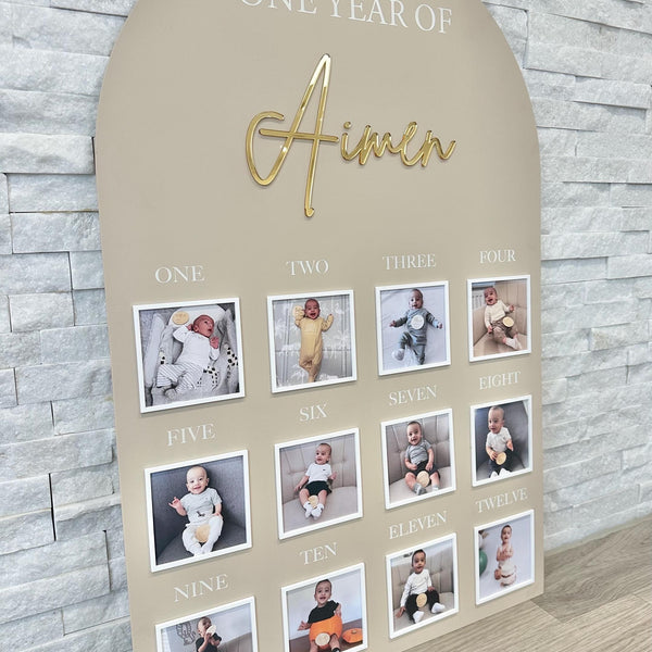 Personalised Acrylic Baby Milestone Board - First Birthday