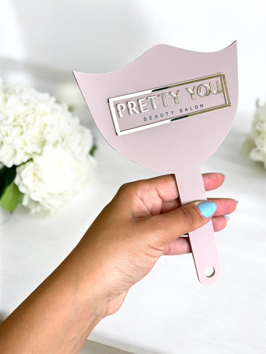 Custom 3D acrylic logo lash and brow mirror for salon decor