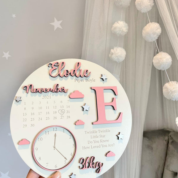 Personalised Baby Birth Announcement Keepsake Plaque