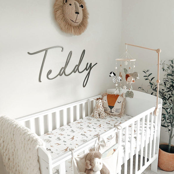 Personalised Wooden Baby Name Sign for Nursery Decor