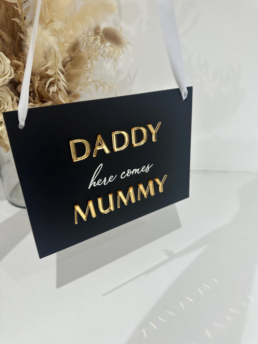 Personalised custom acrylic page boy sign, clear with elegant script
