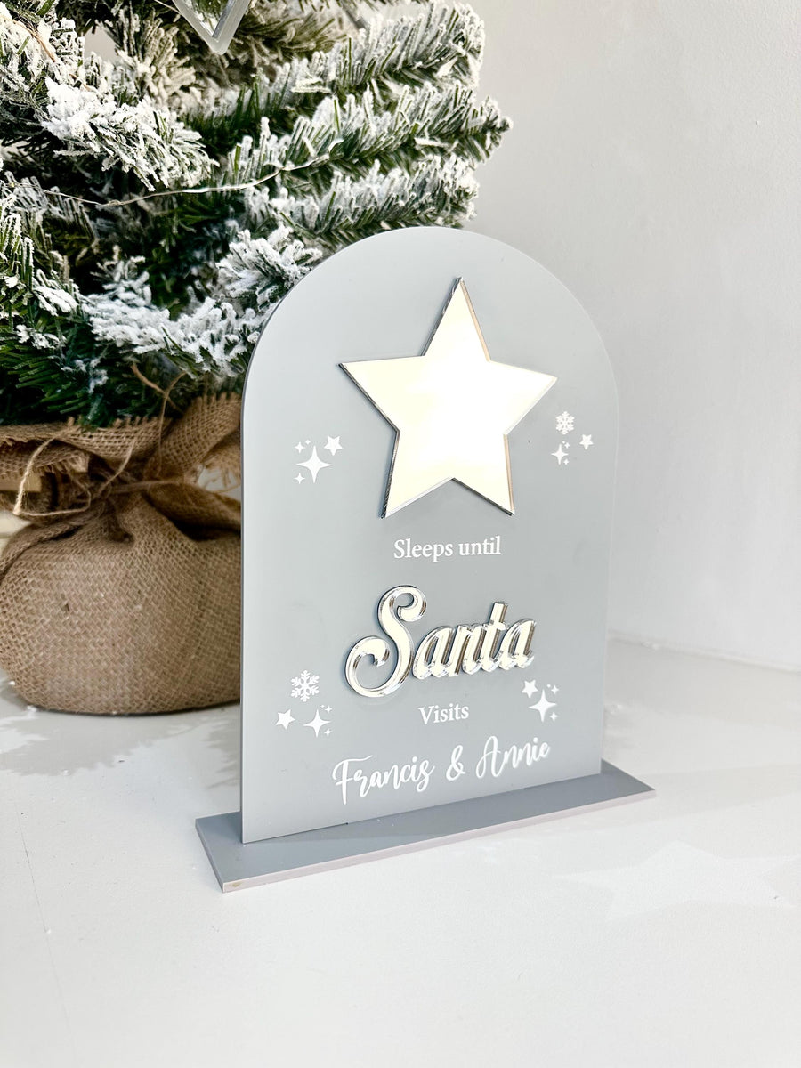 Personalised acrylic Christmas countdown sign with reusable marker, customizable design