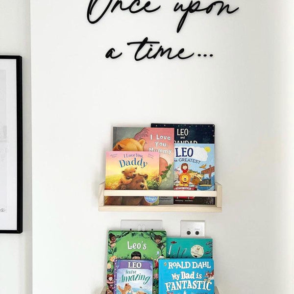 Once Upon a Time wooden nursery plaque for reading corner decor
