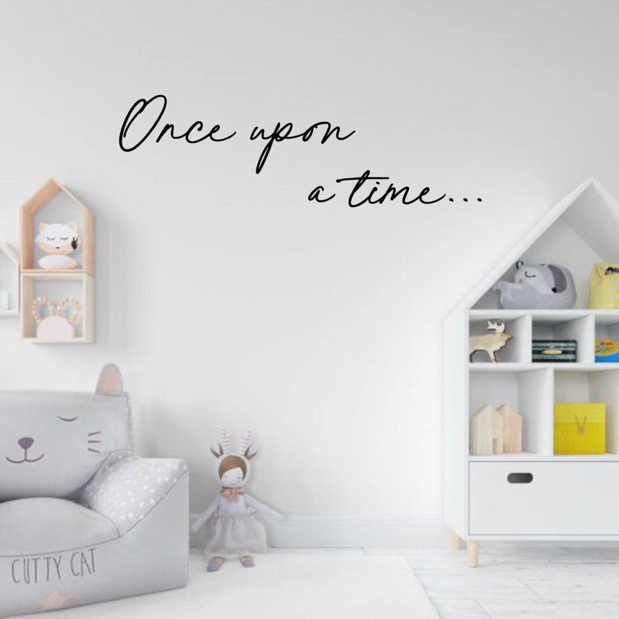 Once Upon a Time wooden nursery wall sign in cream color