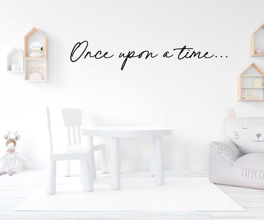 Once Upon a Time wooden wall sign for reading corner decor