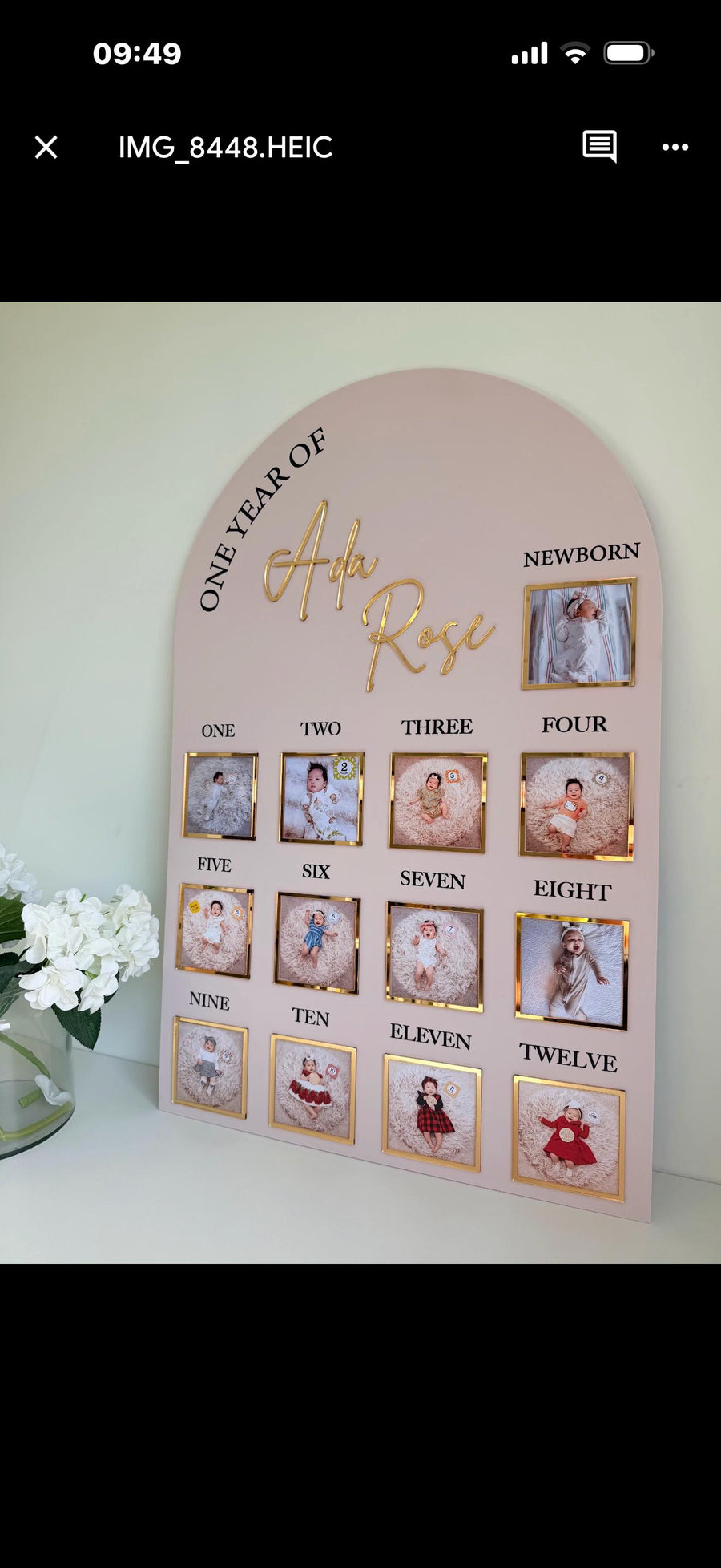 Acrylic Baby Milestone Board for 1st Birthday and Monthly Celebrations, One Year of Baby, Milestone Board, My First Year Sign, 1st Bday Gift