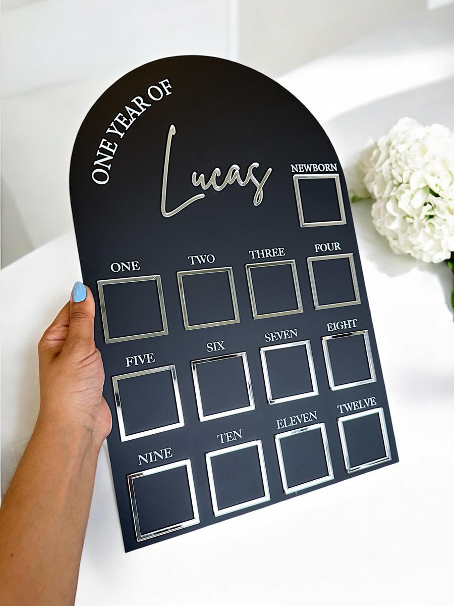 Acrylic Baby Milestone Board for 1st Birthday and Monthly Celebrations, One Year of Baby, Milestone Board, My First Year Sign, 1st Bday Gift