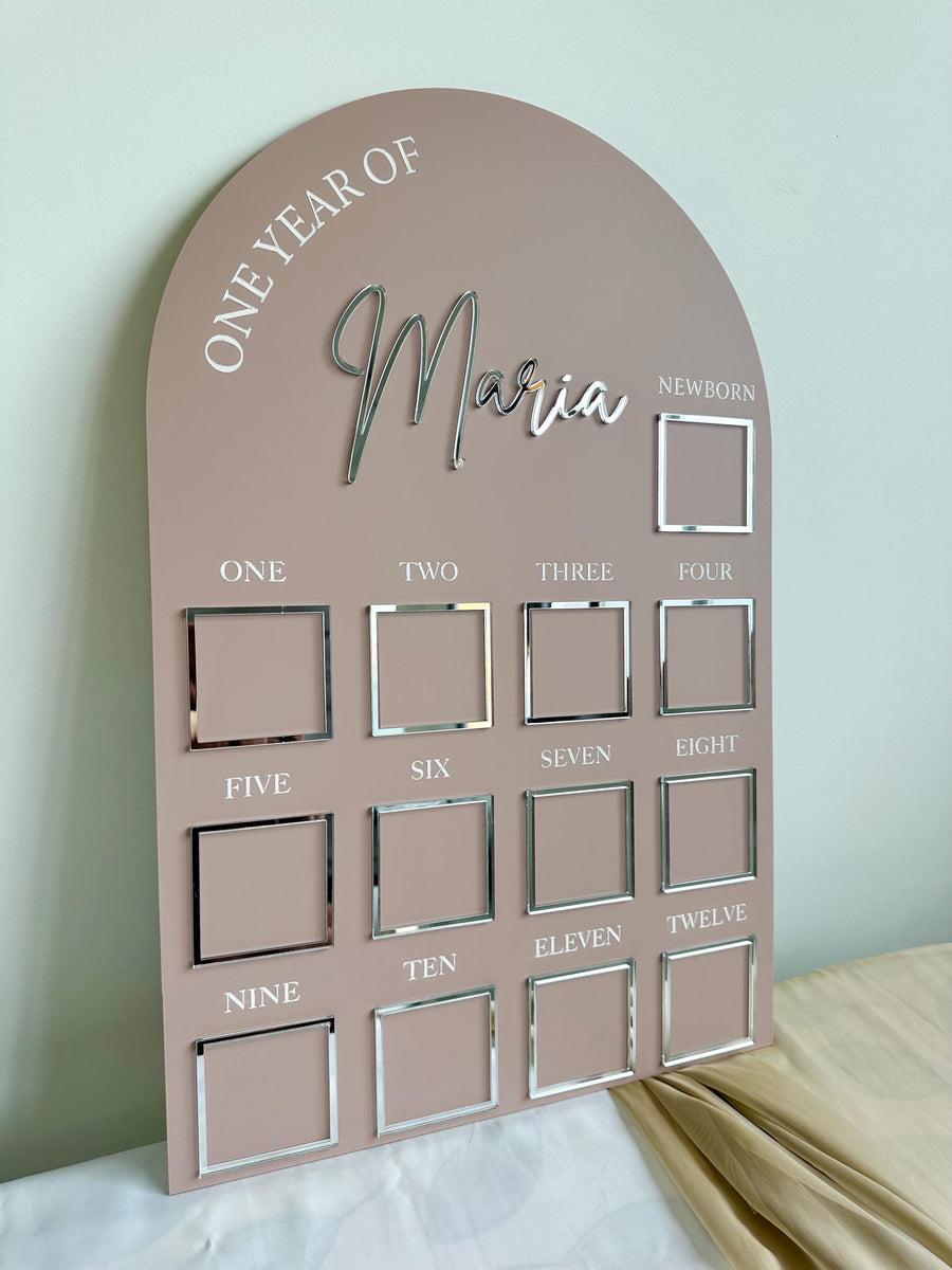 Acrylic Baby Milestone Board for 1st Birthday and Monthly Celebrations, One Year of Baby, Milestone Board, My First Year Sign, 1st Bday Gift