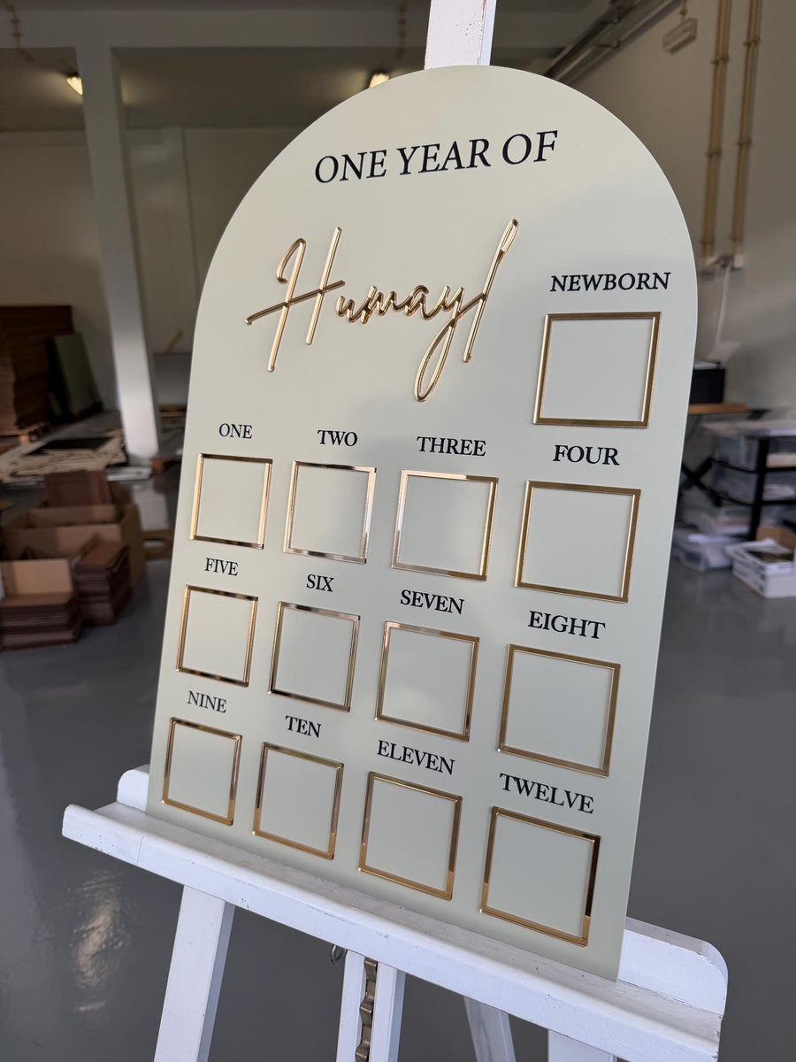 Acrylic Baby Milestone Board for 1st Birthday and Monthly Celebrations, One Year of Baby, Milestone Board, My First Year Sign, 1st Bday Gift