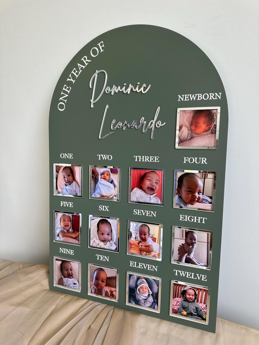 Acrylic Baby Milestone Board for 1st Birthday and Monthly Celebrations, One Year of Baby, Milestone Board, My First Year Sign, 1st Bday Gift