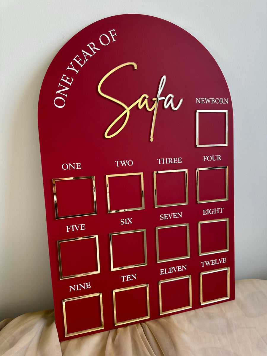 Acrylic Baby Milestone Board for 1st Birthday and Monthly Celebrations, One Year of Baby, Milestone Board, My First Year Sign, 1st Bday Gift