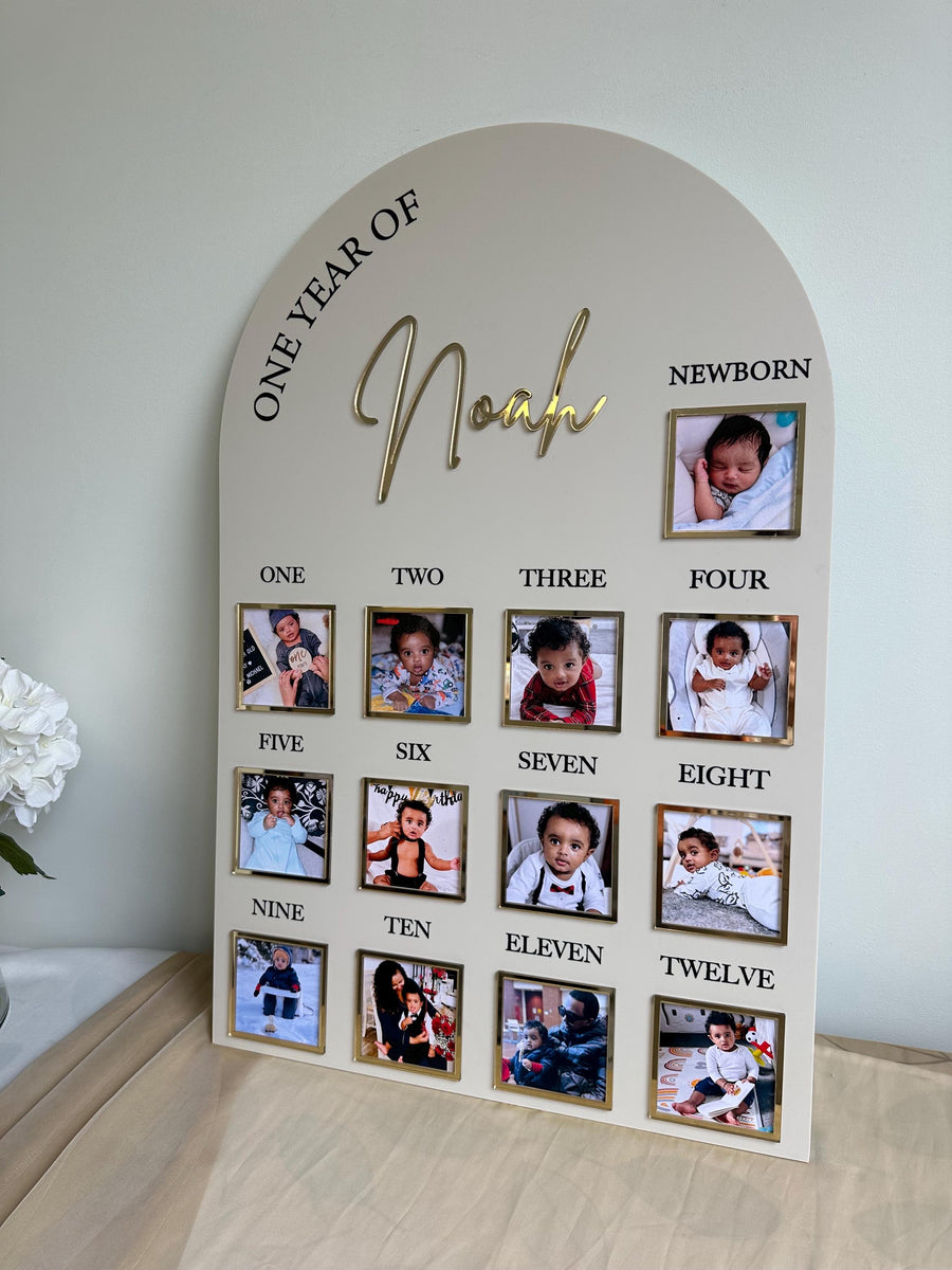 Acrylic Baby Milestone Board for 1st Birthday and Monthly Celebrations, One Year of Baby, Milestone Board, My First Year Sign, 1st Bday Gift
