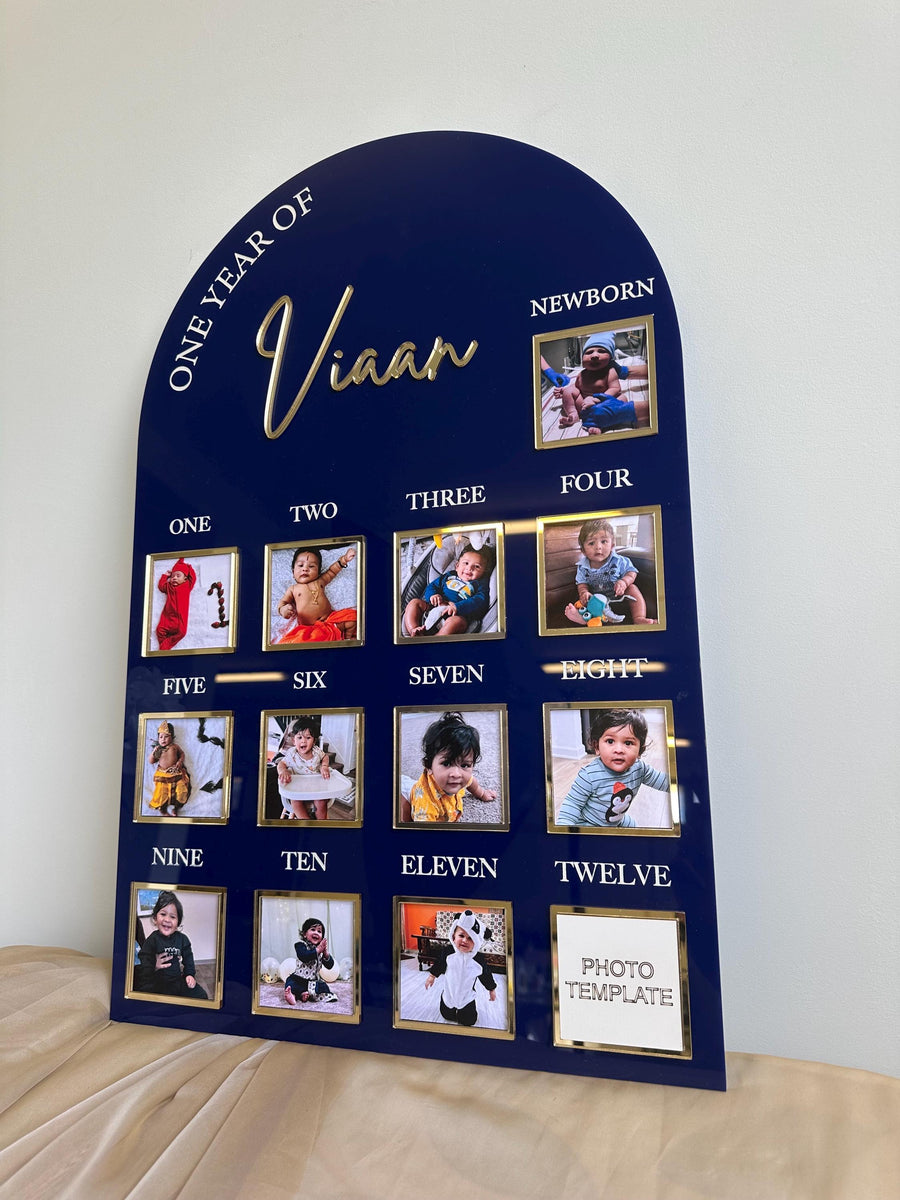 Acrylic Baby Milestone Board for 1st Birthday and Monthly Celebrations, One Year of Baby, Milestone Board, My First Year Sign, 1st Bday Gift