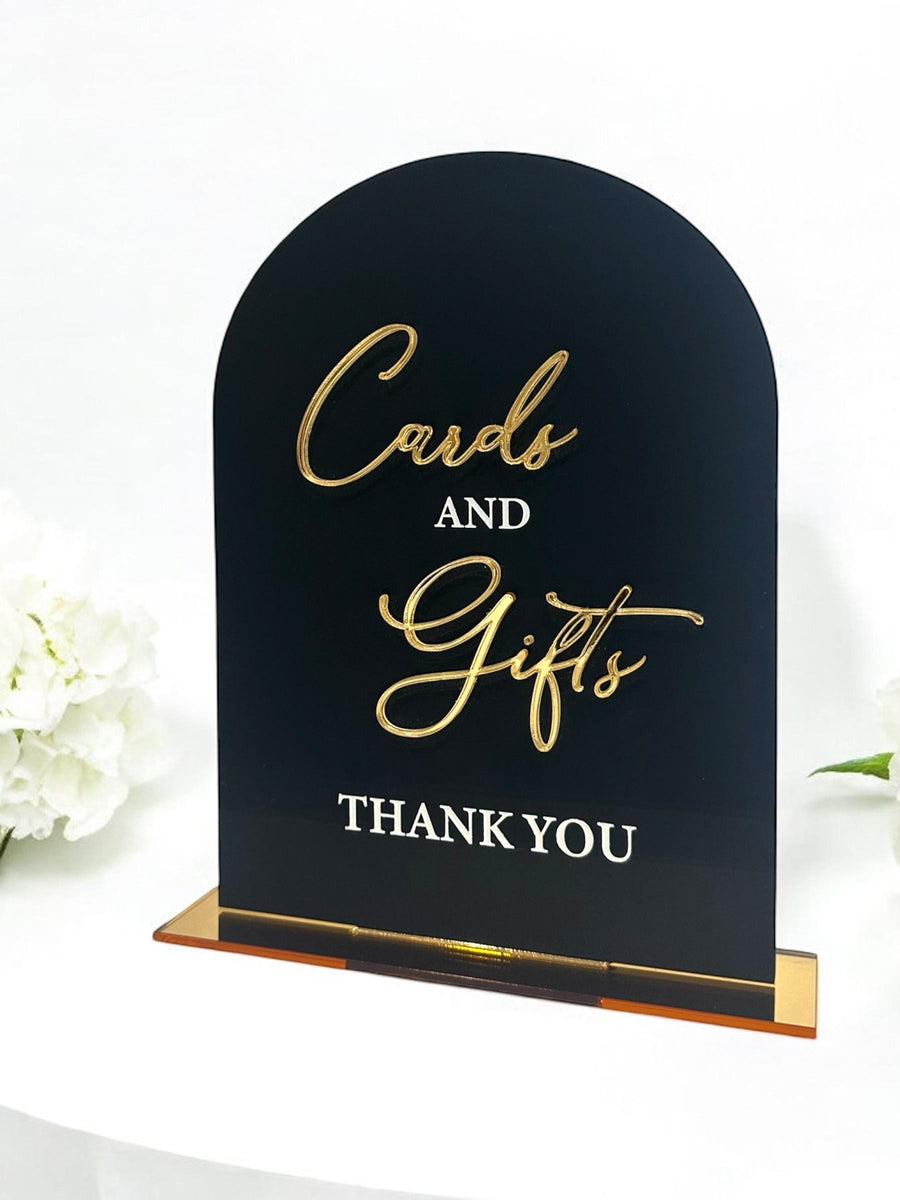 Custom acrylic wedding gifts plaque, arched design, clear perspex material