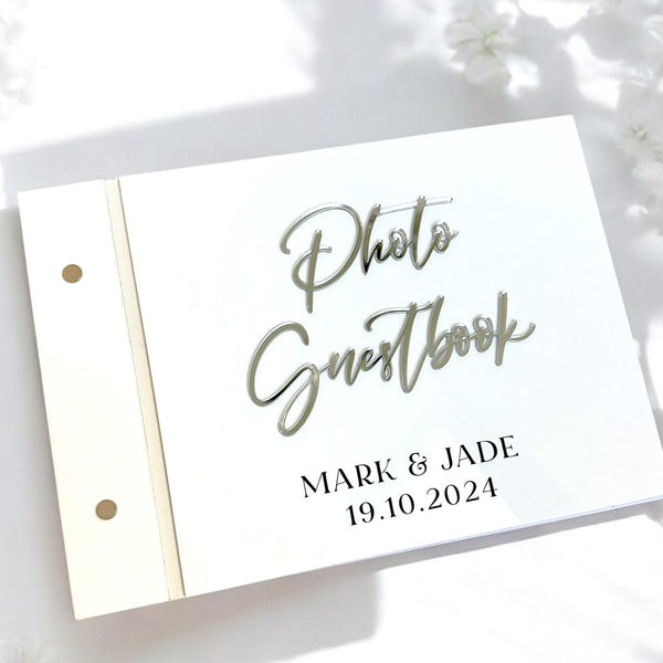 Acrylic Photo Guestbook with Crystal Pen | Modern Wedding Decor