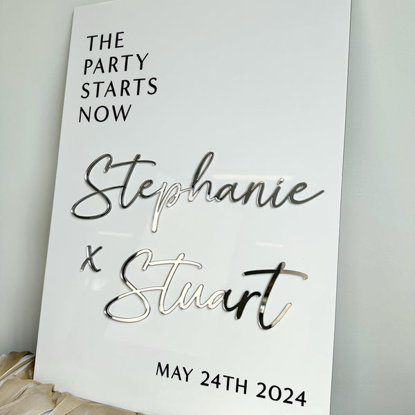 3D Acrylic Wedding Welcome Sign - Custom Ceremony Decor