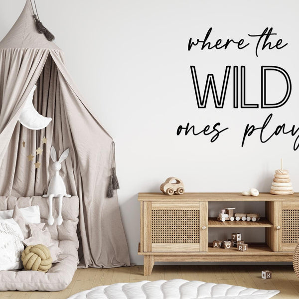Where the Wild Ones Play wooden wall sign in jungle theme