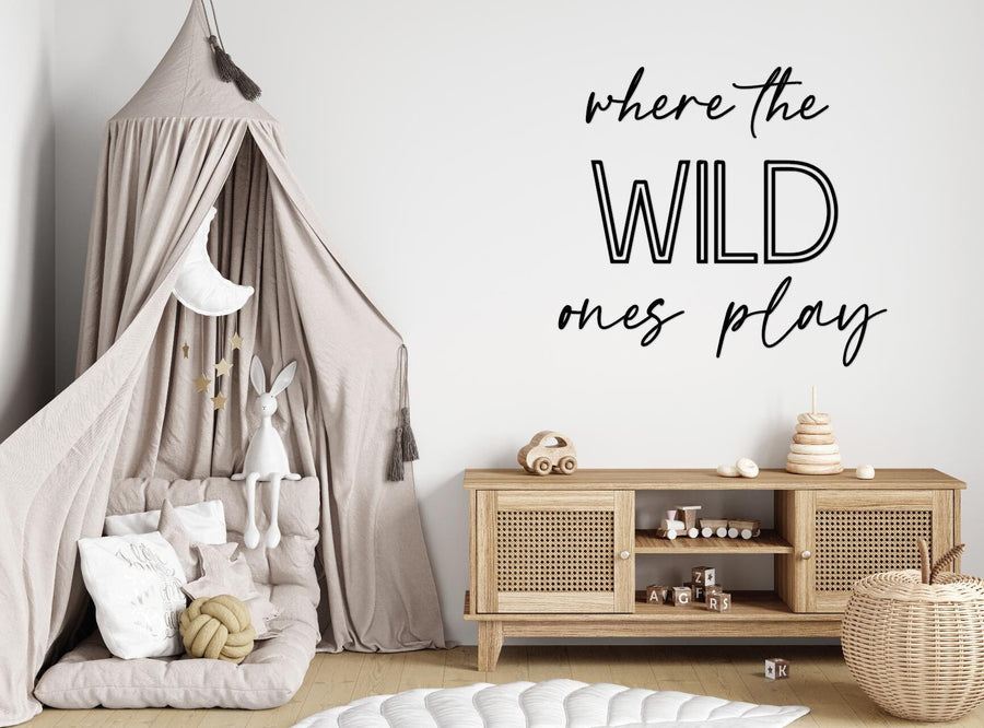 Where the Wild Ones Play wooden wall sign in jungle theme
