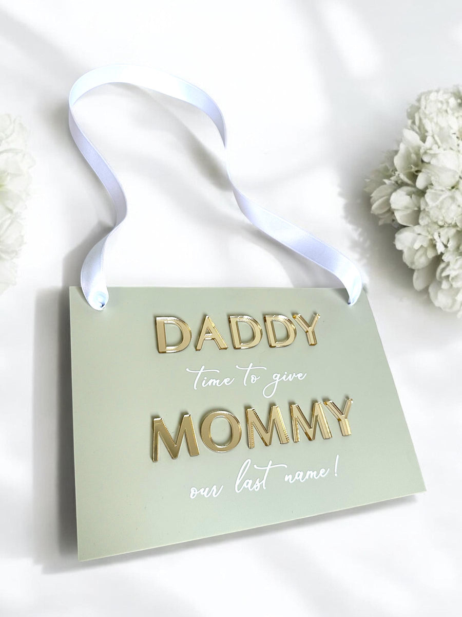 Page Boy Sign in white wood, custom wedding plaque for ceremony