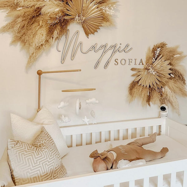 Double Name Sign in elegant wood design, personalized with two names