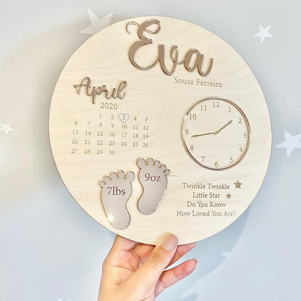 Personalized Baby Keepsake Plaque - Unique Birth Announcement