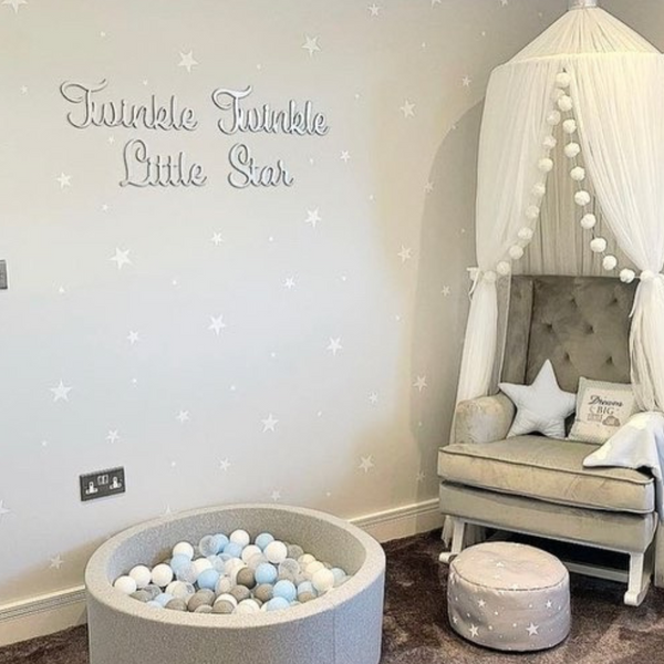 Twinkle Twinkle Little Star wall sign in soft pastel colors