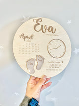 Wooden & Acrylic New Baby Birth Plaque