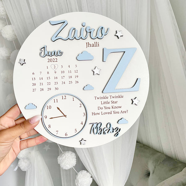 Personalised New Baby Birth Plaque - Custom Keepsake