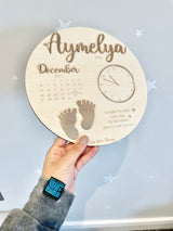 Wooden & Acrylic New Baby Birth Plaque