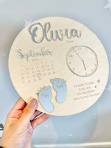 Wooden & Acrylic New Baby Birth Plaque