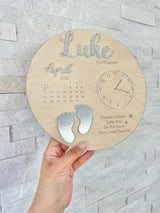 Wooden & Acrylic New Baby Birth Plaque