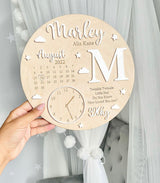 Wooden & Acrylic New Baby Birth Plaque