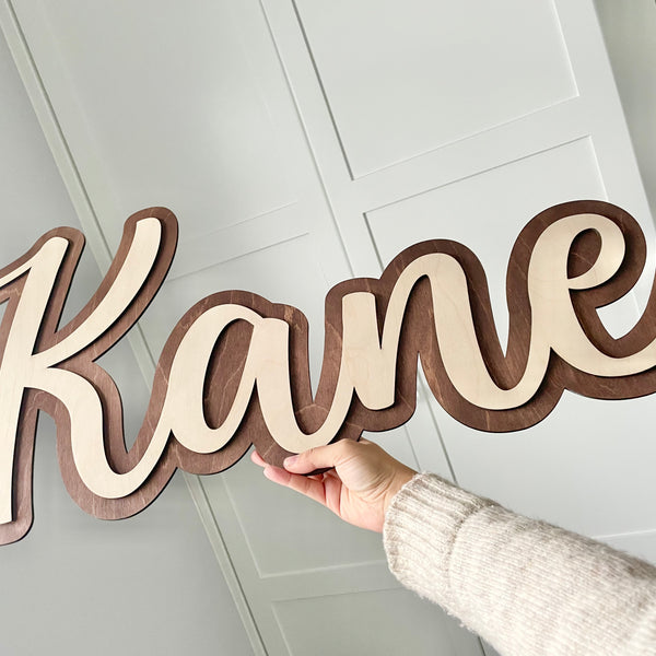 Personalized Double Layered Name Sign for Home Decor