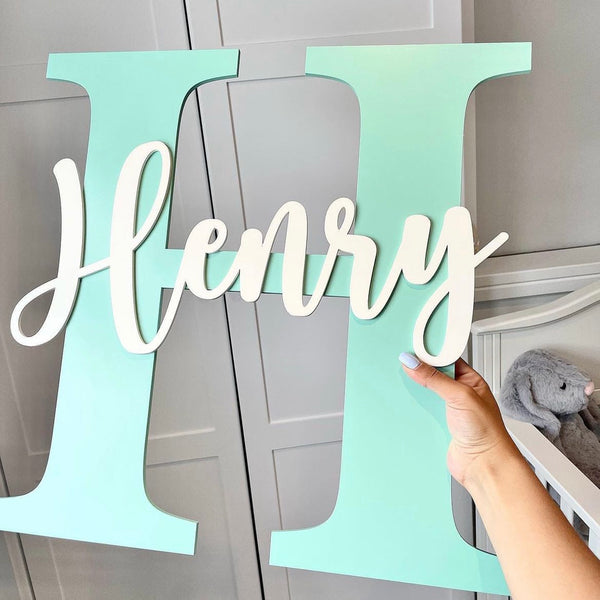 Giant Wall Initial in rustic wood finish, perfect for home decor