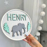 Personalized Elephant Name Plaque for Kids' Rooms