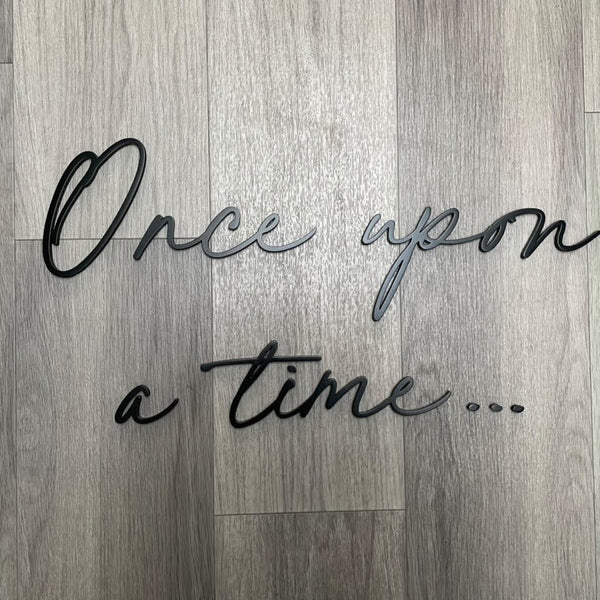 Once upon a time wall sign in rustic wood design