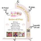 Acrylic Play Rules Sign, Soft Play Rules, Bouncy Castle Business, Bounce House Safety Board, Kids Party Rentals, Double QR Code Sign