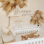 Custom double name sign in pastel colors for nursery wall art