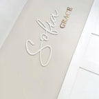 Custom double name sign in pastel colors for nursery wall decor