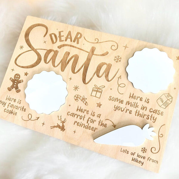 Personalised Engraved Wooden Santa Treat Tray