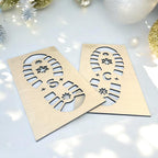 Wooden Santa Feet Stencil with intricate boot prints for holiday fun