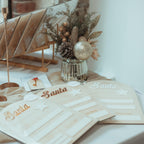 Dear Santa Board with Pen, wooden, reusable Christmas wish list sign