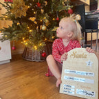 Dear Santa Board with pen, wooden, reusable Christmas Eve photo prop