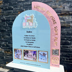 Acrylic Play Rules Sign, Soft Play Rules, Bouncy Castle Safety Board, Double Arch Acrylic Business Sign with Photos, Kids Party Rentals