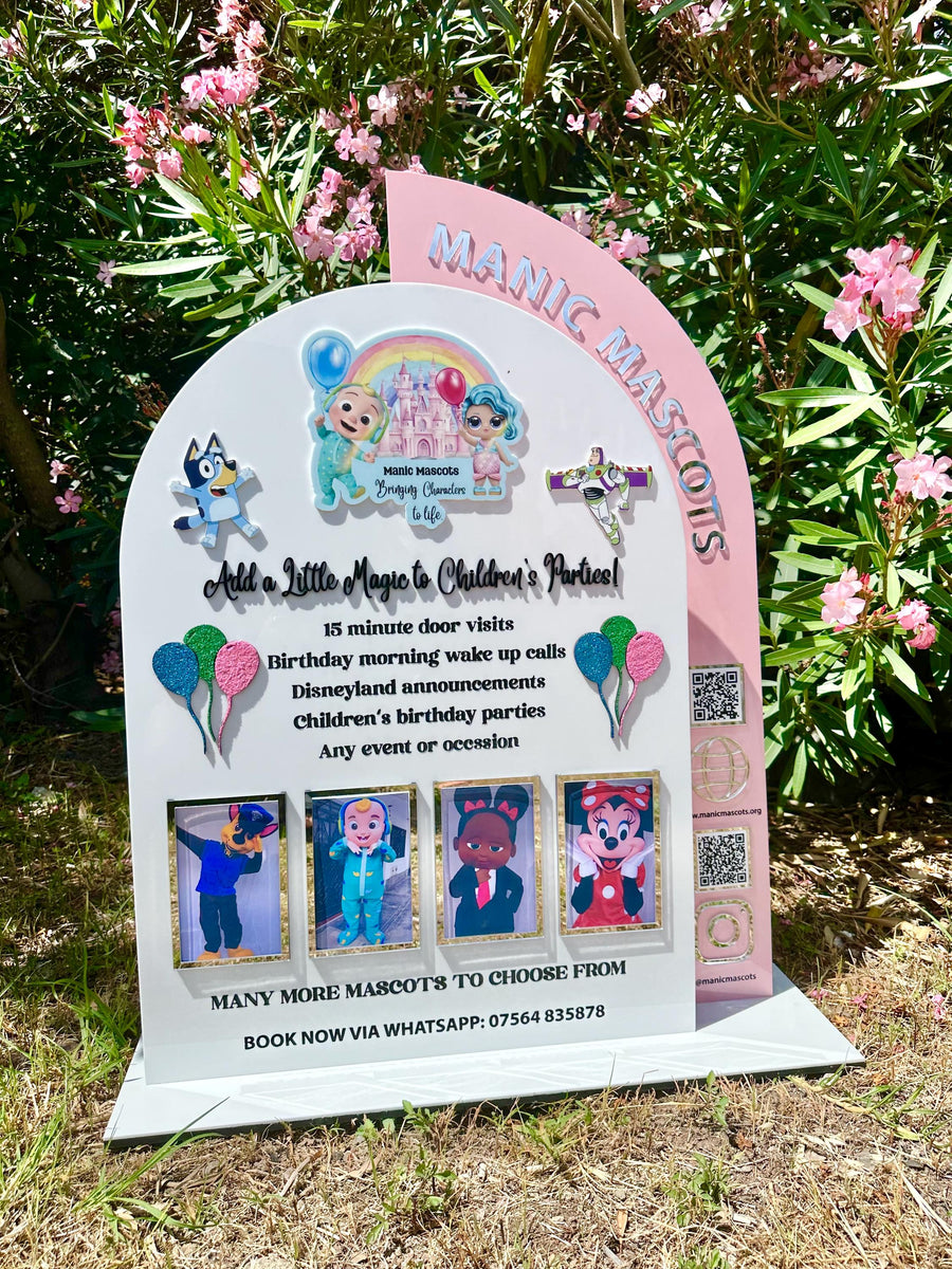 Acrylic Play Rules Sign, Soft Play Rules, Bouncy Castle Safety Board, Double Arch Acrylic Business Sign with Photos, Kids Party Rentals