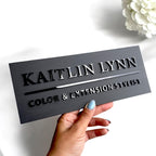 Custom 3D acrylic logo sign in clear material for modern salon
